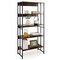 Gymax 5-Tier Industrial Bookshelf Storage Shelf Display Rack w/ Adjustable Shelves
